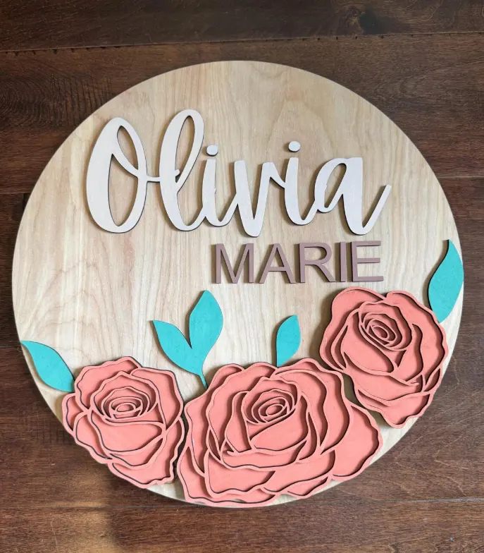 Name Signs — handmade laser engraved wooden gift