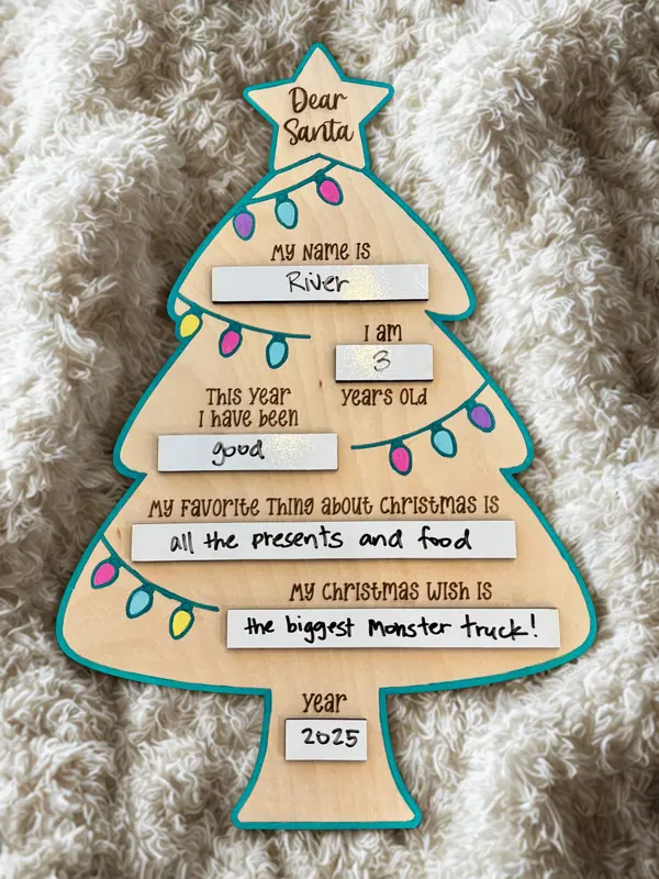 Holiday — handmade laser engraved wooden gift