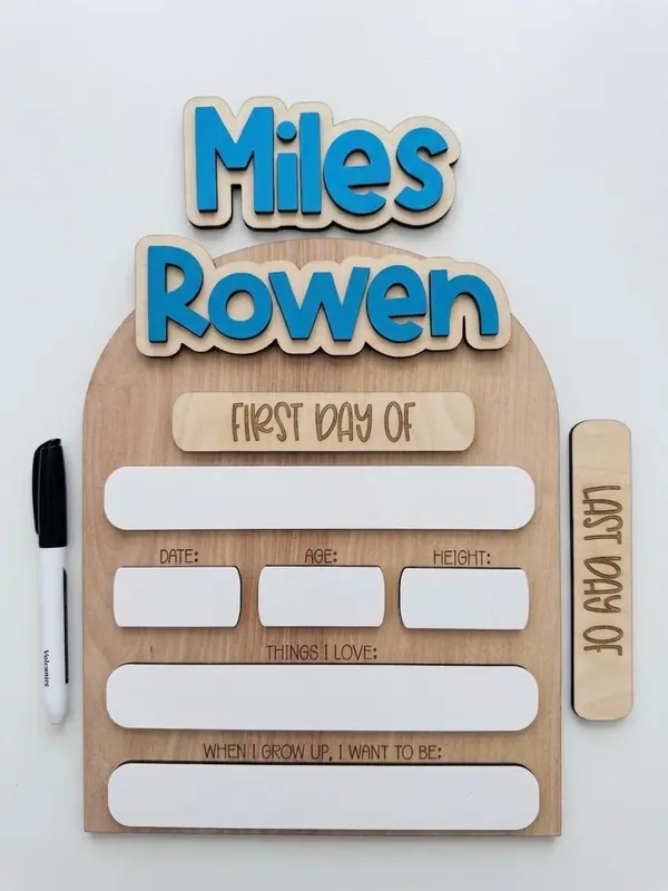 First day of school sign personalized for Miles