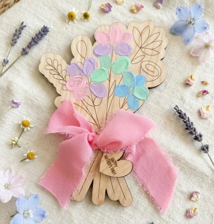 Mother's Day — handmade laser engraved wooden gift