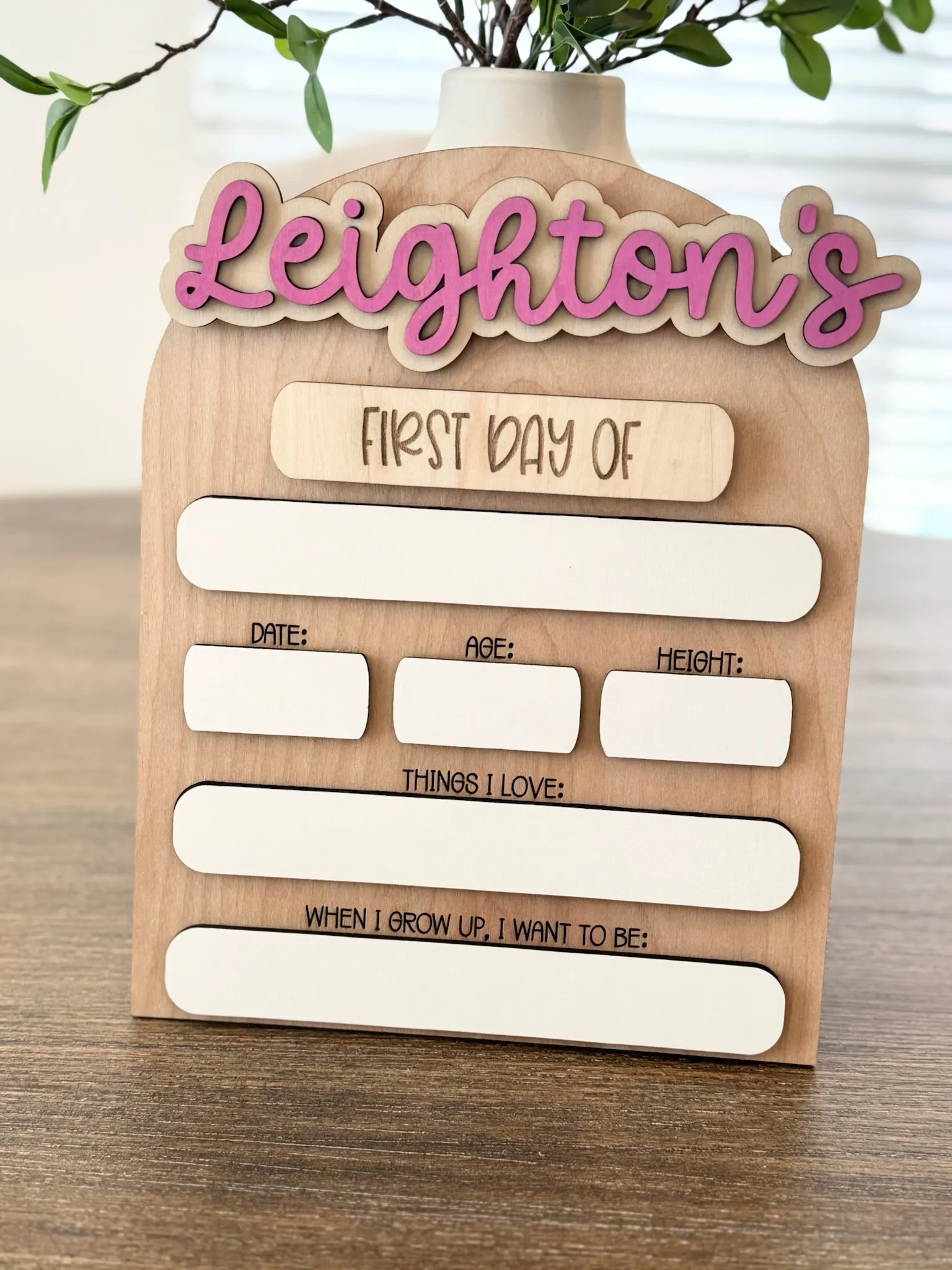 Baby & Kids collection - Personalized first day of school wooden sign